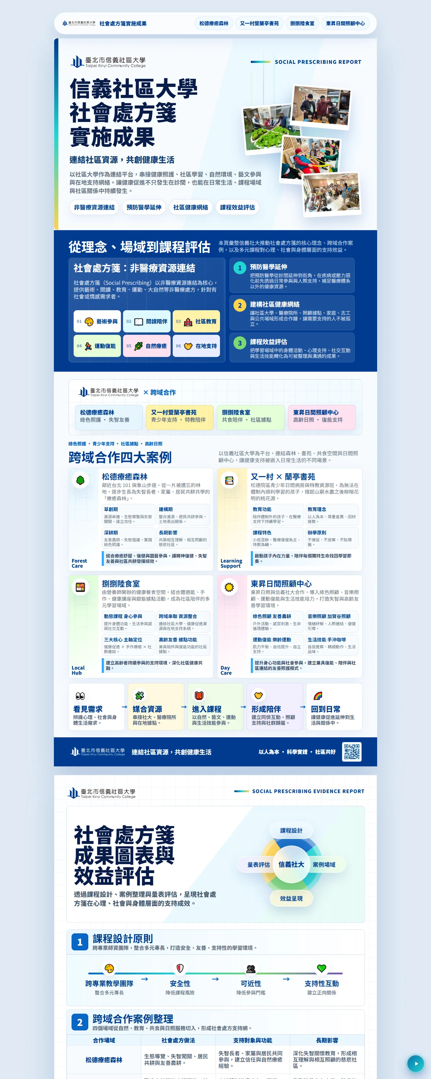 社會處方箋成果網站桌面版全頁截圖。